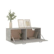 Armoire murale Gris béton 100x36,5x35 cm Bois d'ingénierie
