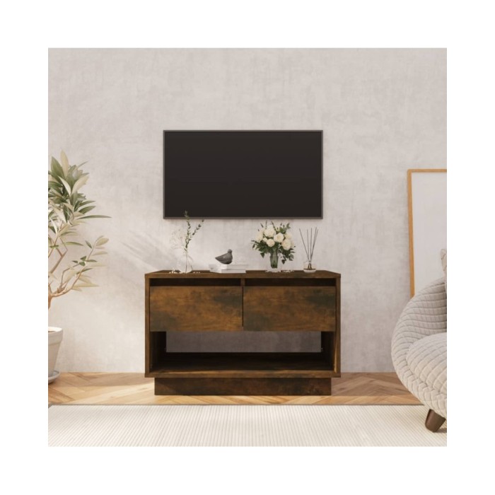 Meuble TV Chêne fumé 70x41x44 cm Aggloméré