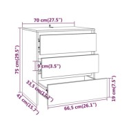 Buffet Chêne fumé 70x41x75 cm Aggloméré