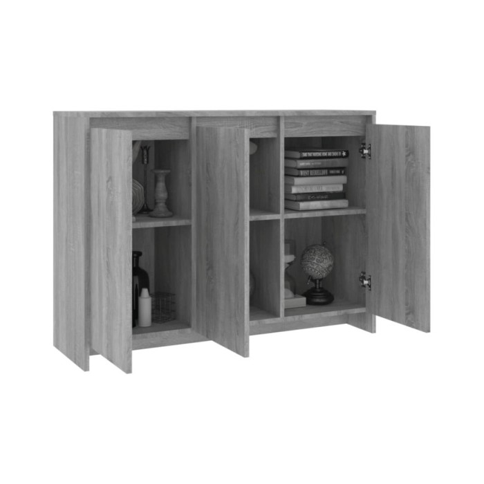 Buffet Sonoma gris 102x33x75 cm Aggloméré