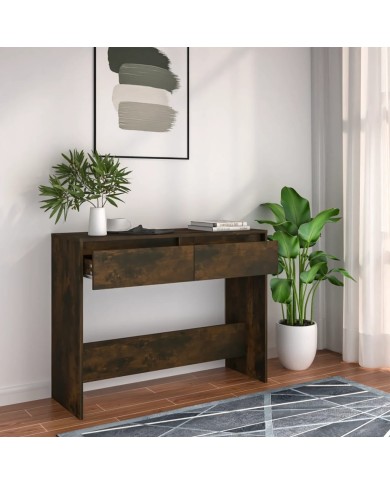Table console Chêne fumé 100x35x76,5 cm Aggloméré 