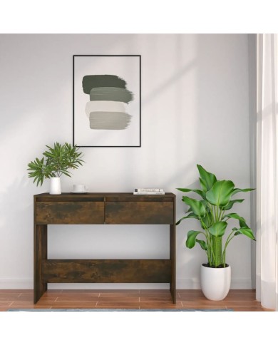 Table console Chêne fumé 100x35x76,5 cm Aggloméré 