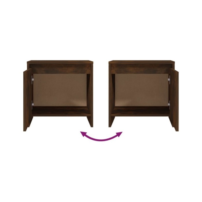 Tables de chevet 2 pcs Chêne fumé 45x34x44,5 cm Aggloméré