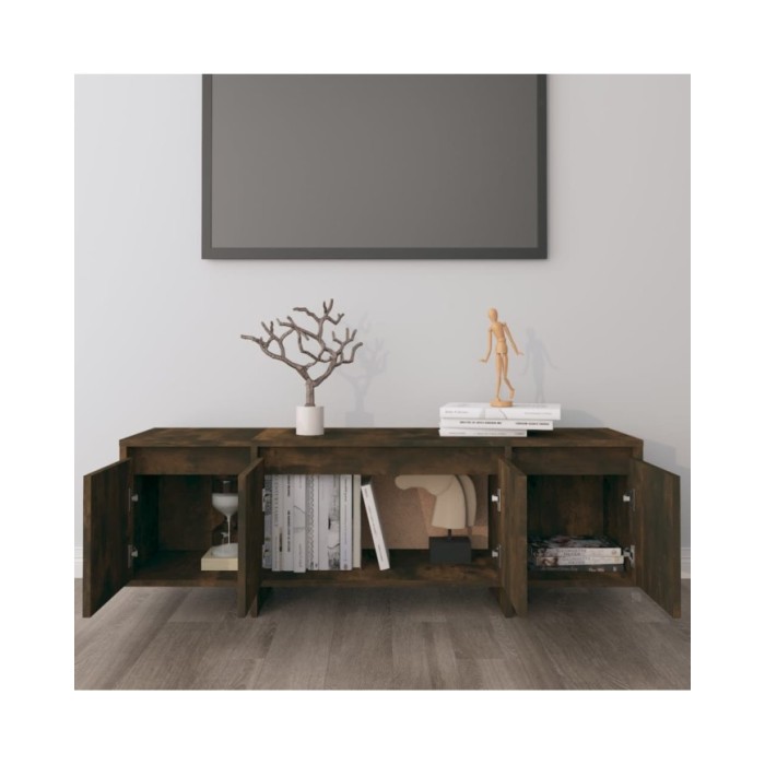 Meuble TV Chêne fumé 120x30x40,5 cm Aggloméré