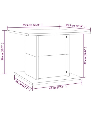 Table basse Chêne fumé 55,5x55,5x40 cm Aggloméré