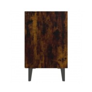 Tables de chevet pieds en métal 2 pcs Chêne fumé 40x30x50 cm
