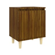 Tables de chevet pieds en bois 2 pcs Chêne marron 40x30x50 cm