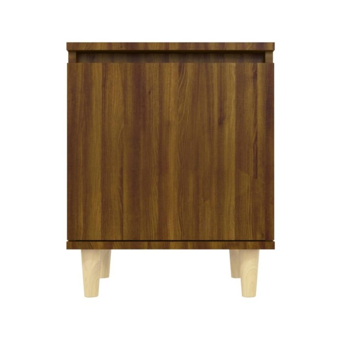 Tables de chevet pieds en bois 2 pcs Chêne marron 40x30x50 cm