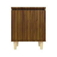 Tables de chevet pieds en bois 2 pcs Chêne marron 40x30x50 cm