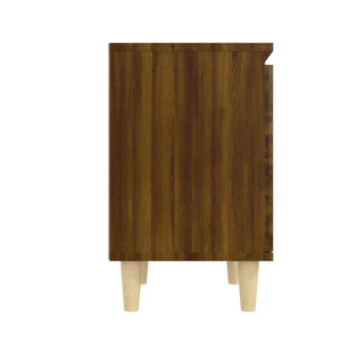 Tables de chevet pieds en bois 2 pcs Chêne marron 40x30x50 cm