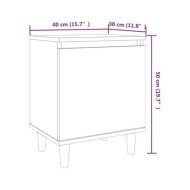Tables de chevet pieds en bois 2 pcs Chêne marron 40x30x50 cm