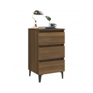 Tables de chevet pieds en métal 2 pcs Chêne marron 40x35x69 cm
