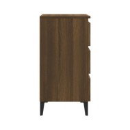 Tables de chevet pieds en métal 2 pcs Chêne marron 40x35x69 cm