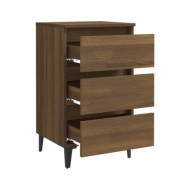Tables de chevet pieds en métal 2 pcs Chêne marron 40x35x69 cm