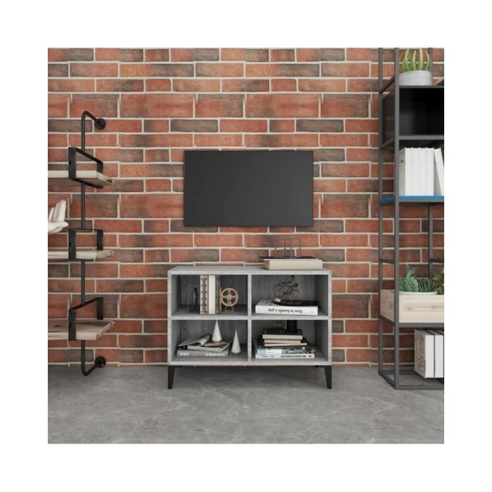 Meuble TV avec pieds en métal Sonoma gris 69,5x30x50 cm