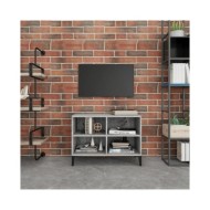 Meuble TV avec pieds en métal Sonoma gris 69,5x30x50 cm