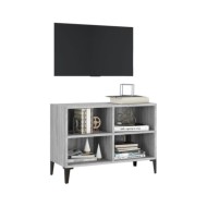 Meuble TV avec pieds en métal Sonoma gris 69,5x30x50 cm