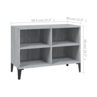 Meuble TV avec pieds en métal Sonoma gris 69,5x30x50 cm
