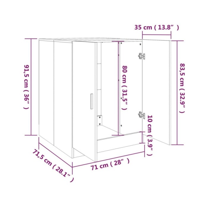 Meuble pour machine à laver Sonoma gris 71x71,5x91,5 cm