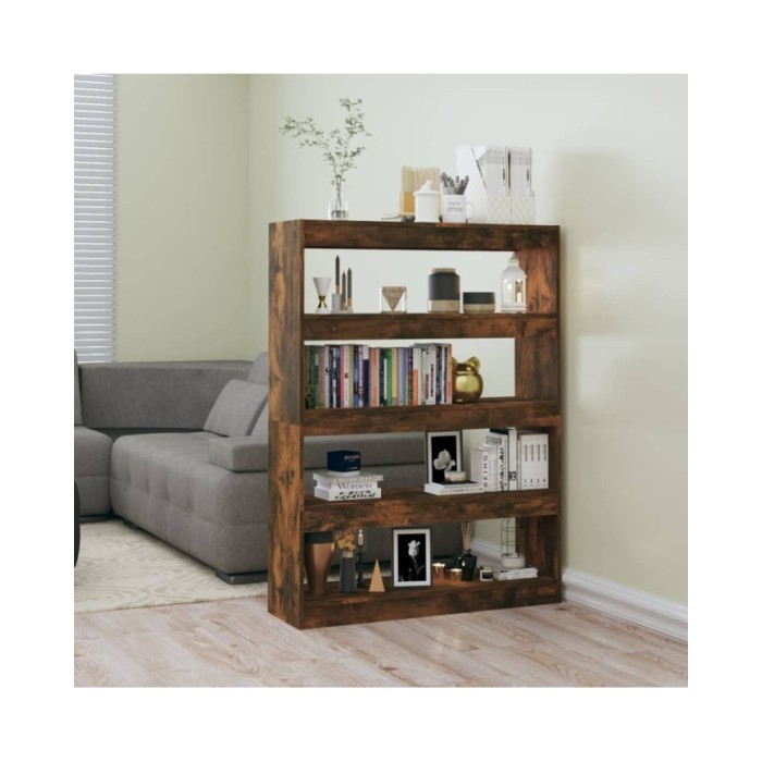 Bibliothèque/Séparateur de pièce Chêne fumé 100x30x135 cm