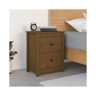 Table de chevet Marron miel 50x35x61,5 cm Bois de pin massif