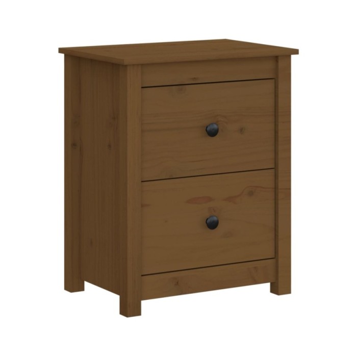 Table de chevet Marron miel 50x35x61,5 cm Bois de pin massif