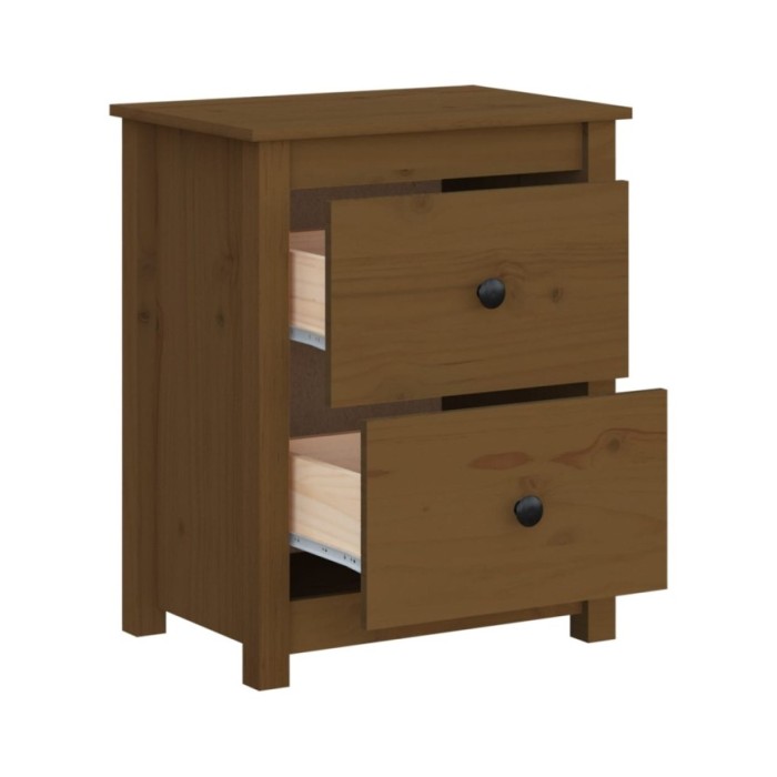 Table de chevet Marron miel 50x35x61,5 cm Bois de pin massif