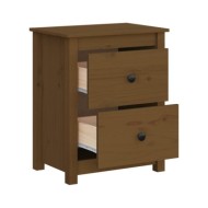 Table de chevet Marron miel 50x35x61,5 cm Bois de pin massif