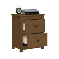 Table de chevet Marron miel 50x35x61,5 cm Bois de pin massif
