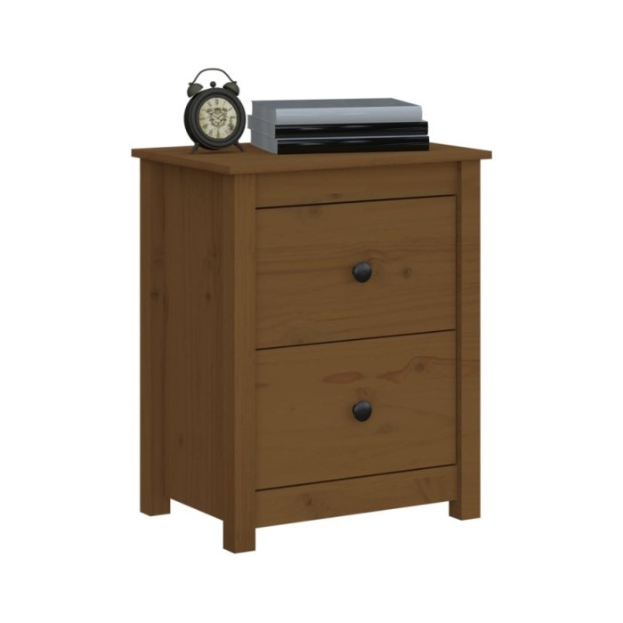 Table de chevet Marron miel 50x35x61,5 cm Bois de pin massif