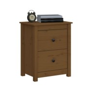 Table de chevet Marron miel 50x35x61,5 cm Bois de pin massif