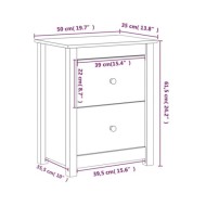 Table de chevet Marron miel 50x35x61,5 cm Bois de pin massif