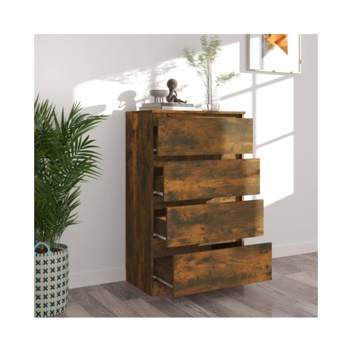 Buffet Chêne fumé 60x35x98,5 cm Bois d'ingénierie