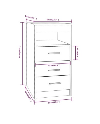 Armoire à tiroirs Chêne marron 40x50x76 cm Bois d'ingénierie