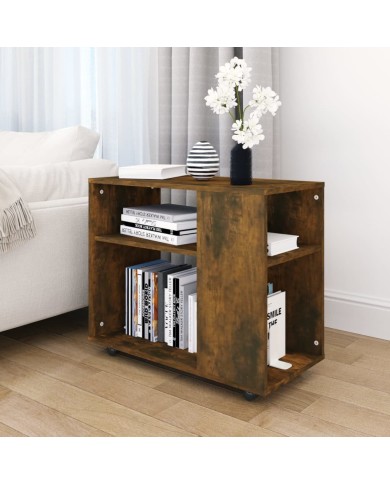 Table d'appoint Chêne fumé 70x35x55 cm Bois d'ingénierie