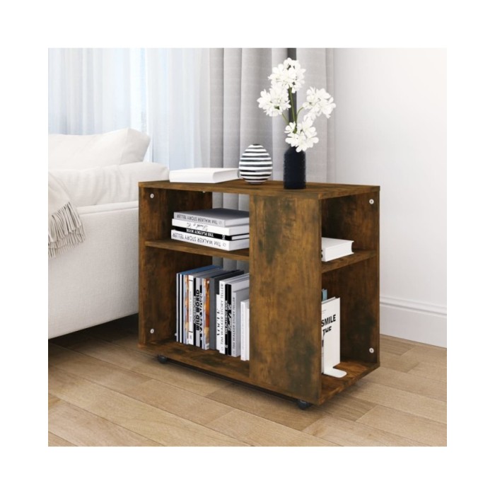 Table d'appoint Chêne fumé 70x35x55 cm Bois d'ingénierie