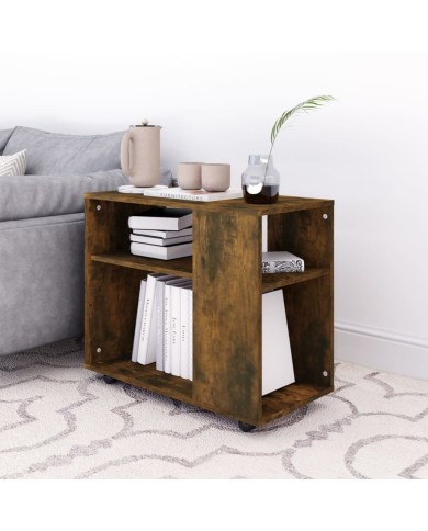 Table d'appoint Chêne fumé 70x35x55 cm Bois d'ingénierie