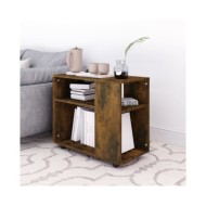 Table d'appoint Chêne fumé 70x35x55 cm Bois d'ingénierie