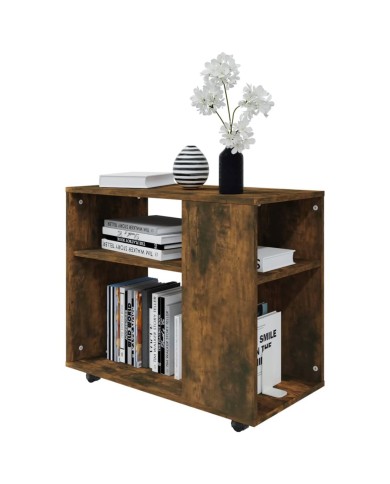 Table d'appoint Chêne fumé 70x35x55 cm Bois d'ingénierie