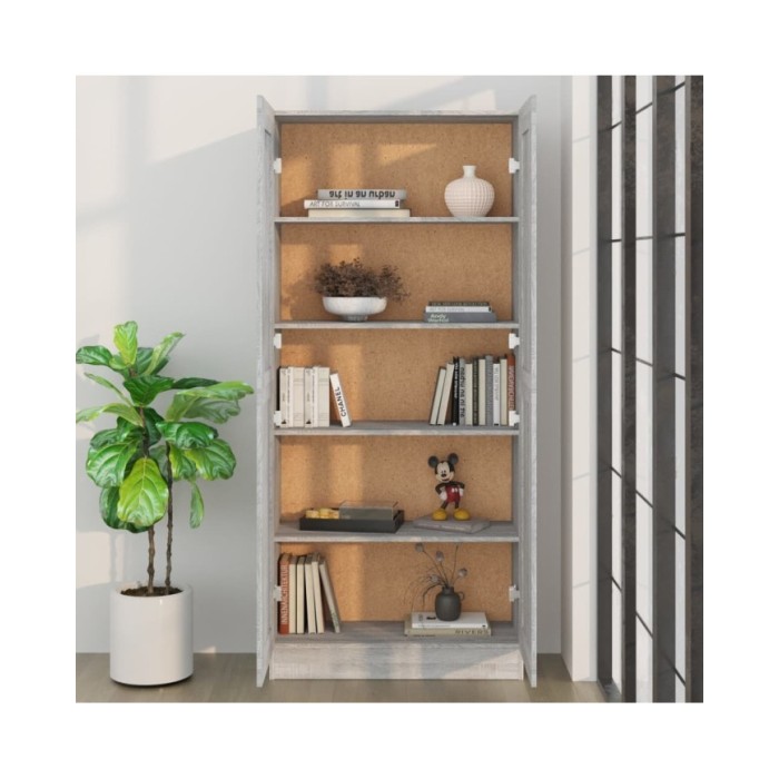 Bibliothèque Sonoma gris 82,5x30,5x185,5 cm Bois d'ingénierie