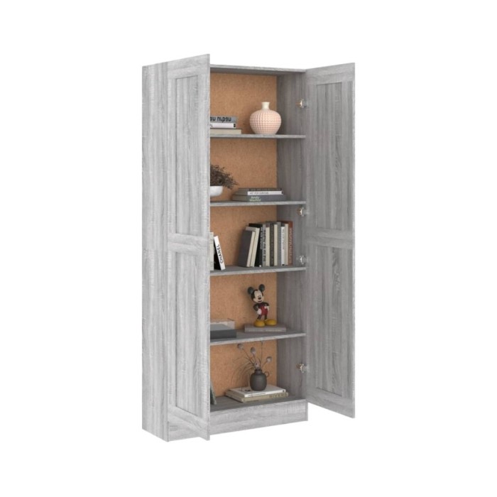 Bibliothèque Sonoma gris 82,5x30,5x185,5 cm Bois d'ingénierie