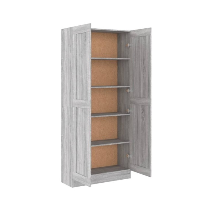 Bibliothèque Sonoma gris 82,5x30,5x185,5 cm Bois d'ingénierie