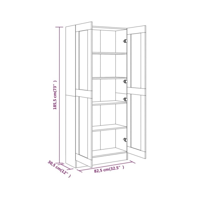 Bibliothèque Sonoma gris 82,5x30,5x185,5 cm Bois d'ingénierie