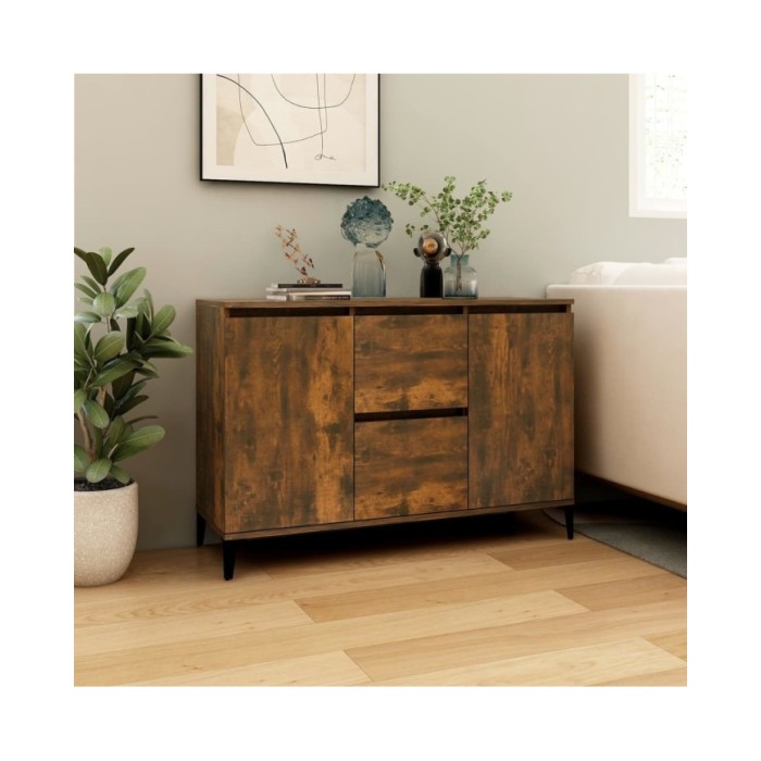 Buffet Chêne fumé 104x35x70 cm Bois d'ingénierie