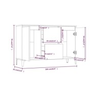 Buffet Chêne fumé 104x35x70 cm Bois d'ingénierie