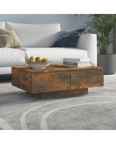 Table basse Chêne fumé 90x60x31 cm Bois d'ingénierie