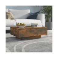 Table basse Chêne fumé 90x60x31 cm Bois d'ingénierie
