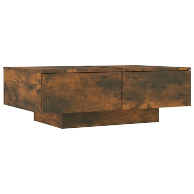 Table basse Chêne fumé 90x60x31 cm Bois d'ingénierie