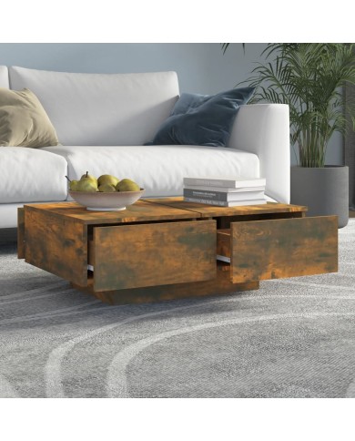 Table basse Chêne fumé 90x60x31 cm Bois d'ingénierie