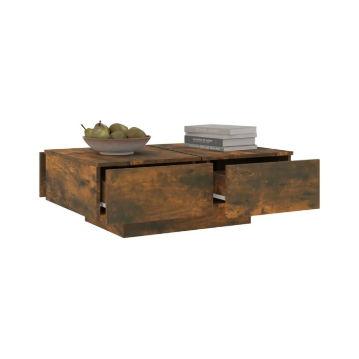 Table basse Chêne fumé 90x60x31 cm Bois d'ingénierie